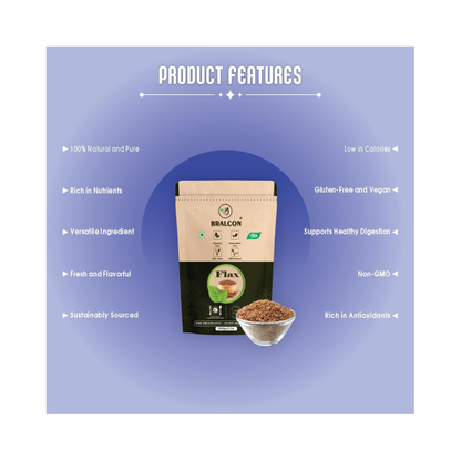Bralcon Raw Organic Flax Seeds -100g