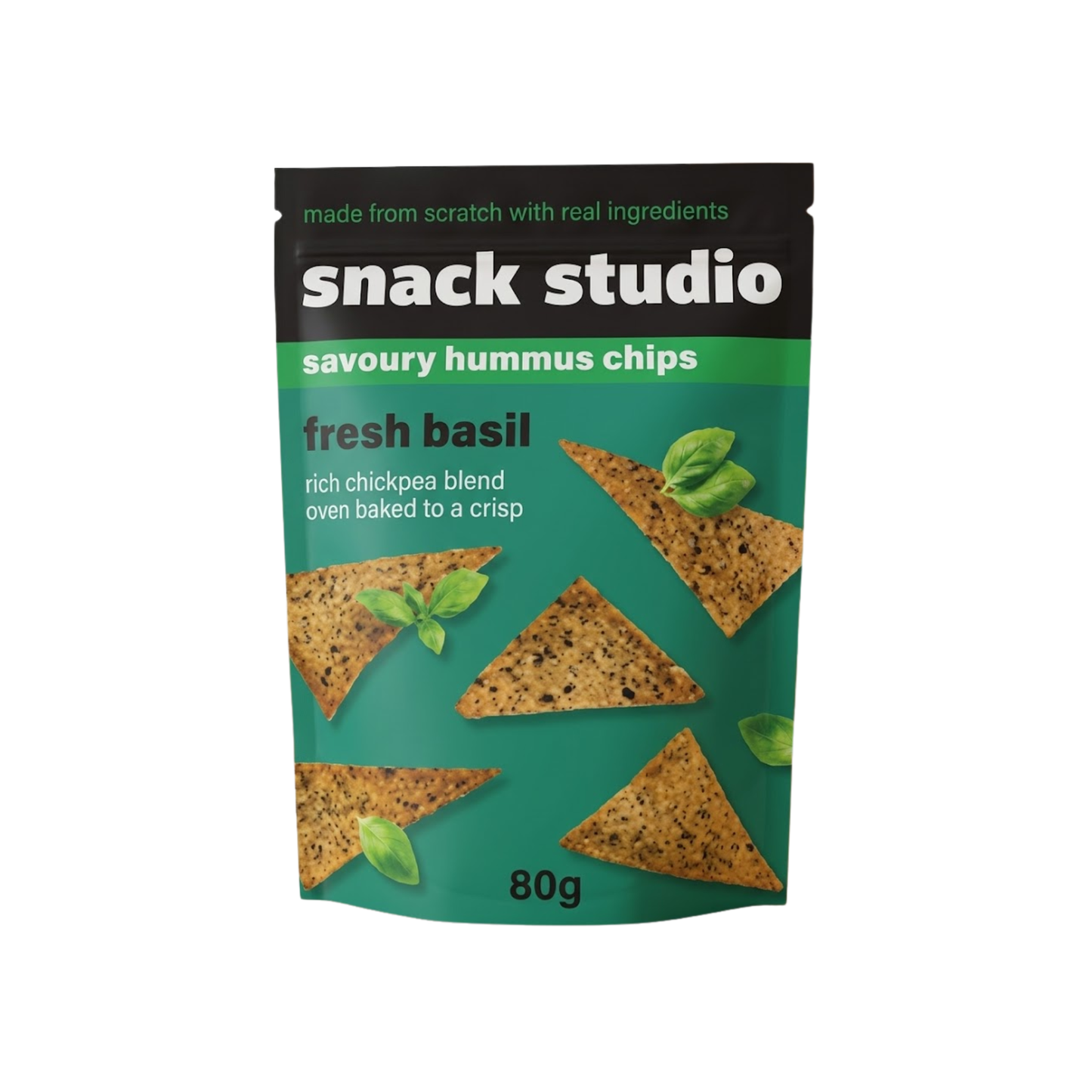 Snack Studio Hummus Chips Fresh Basil 80g