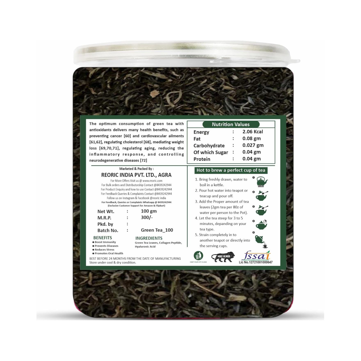 Bralcon Organic Green Tea - 100g