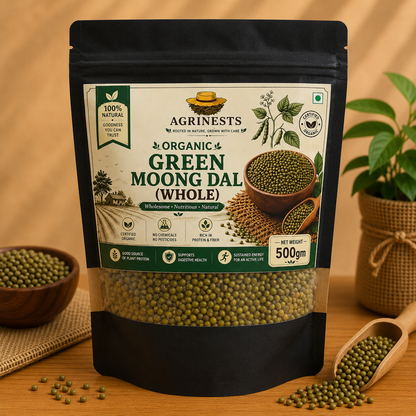 Organic Green Moong Whole 500gm