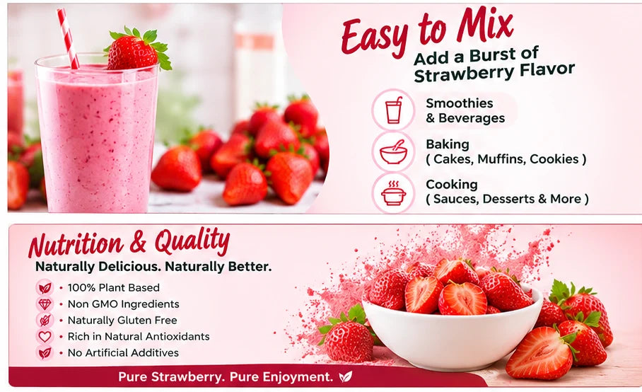 Freeze-Dried Raw Strawberry Powder 200g