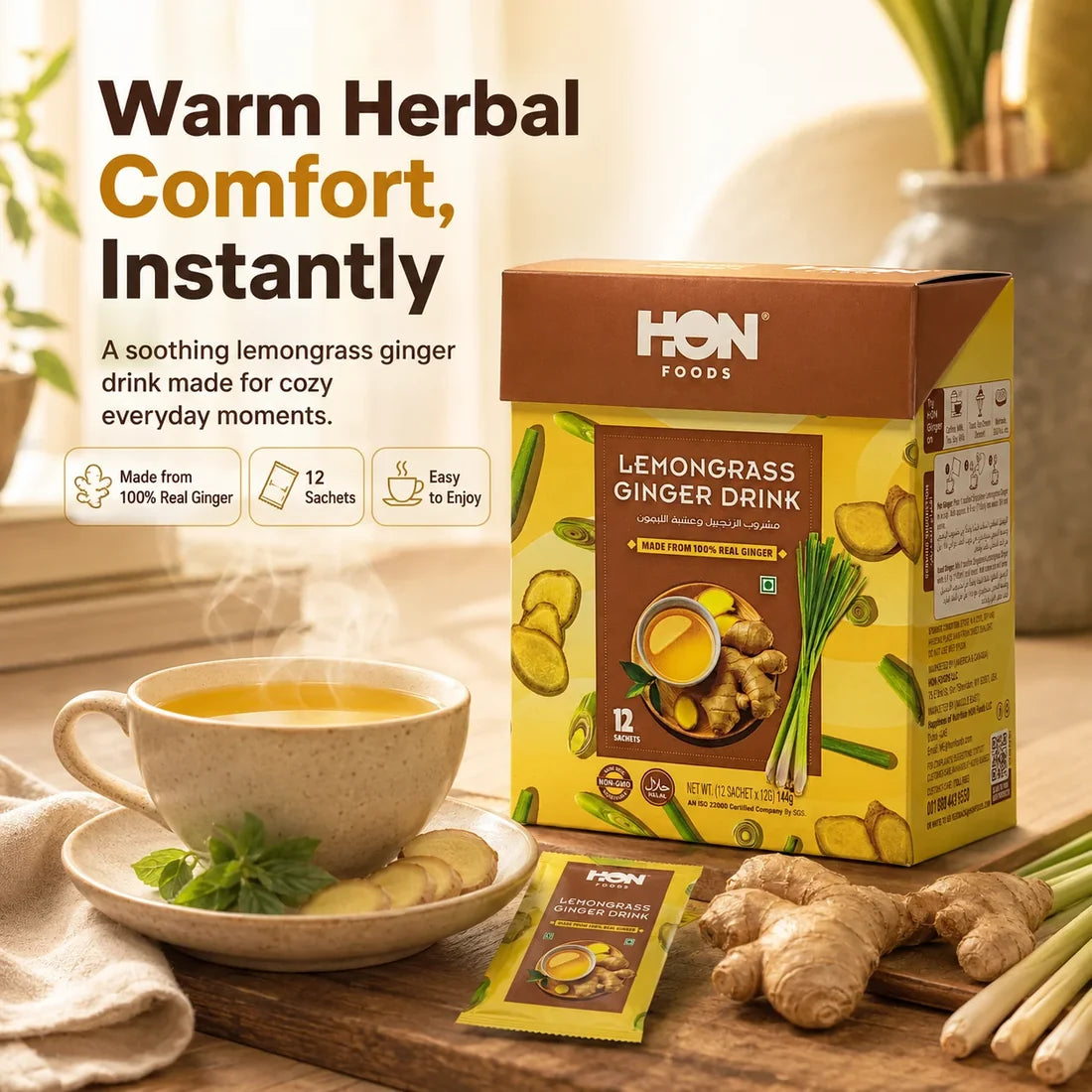Lemon grass Ginger Instant Drink 12g X12Pcs