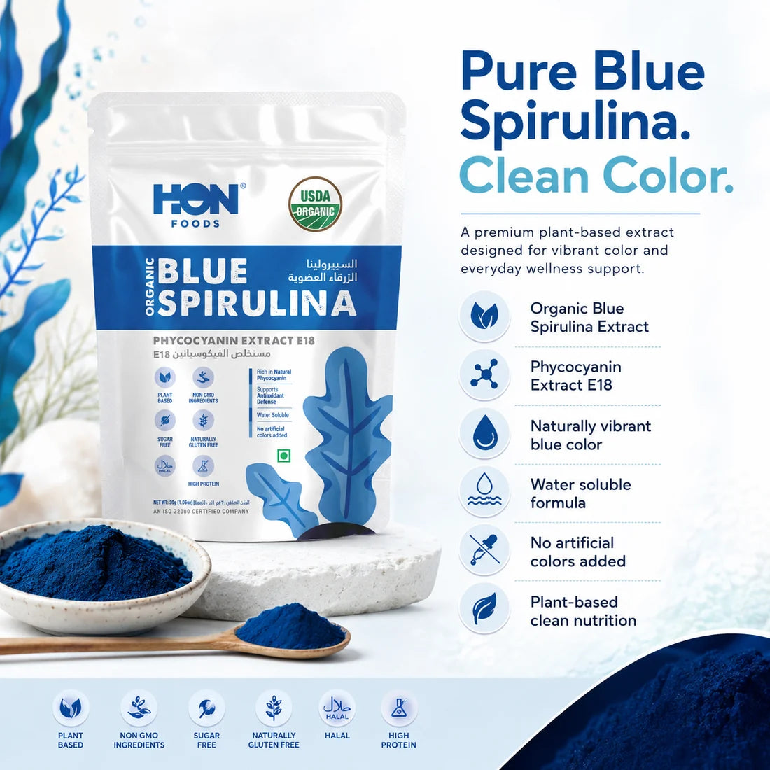 Organic Phycocyanin (Blue Spirulina) E18- 30g