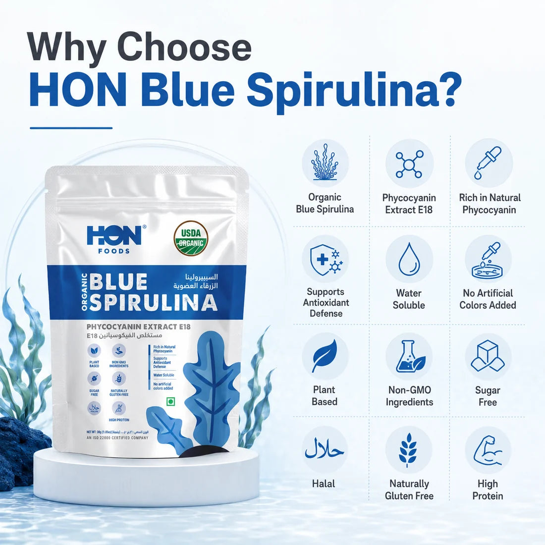 Organic Phycocyanin (Blue Spirulina) E18- 30g