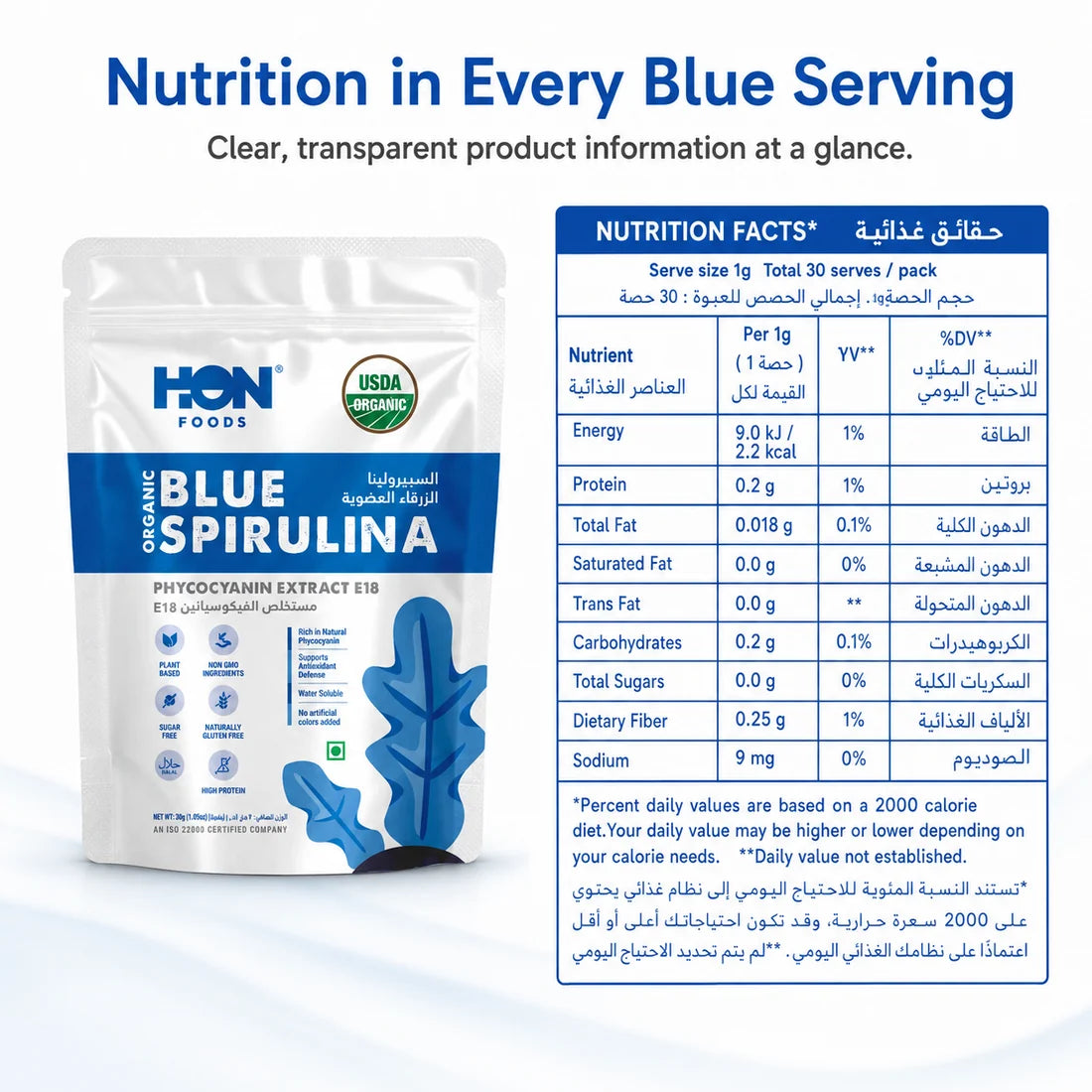Organic Phycocyanin (Blue Spirulina) E18- 30g