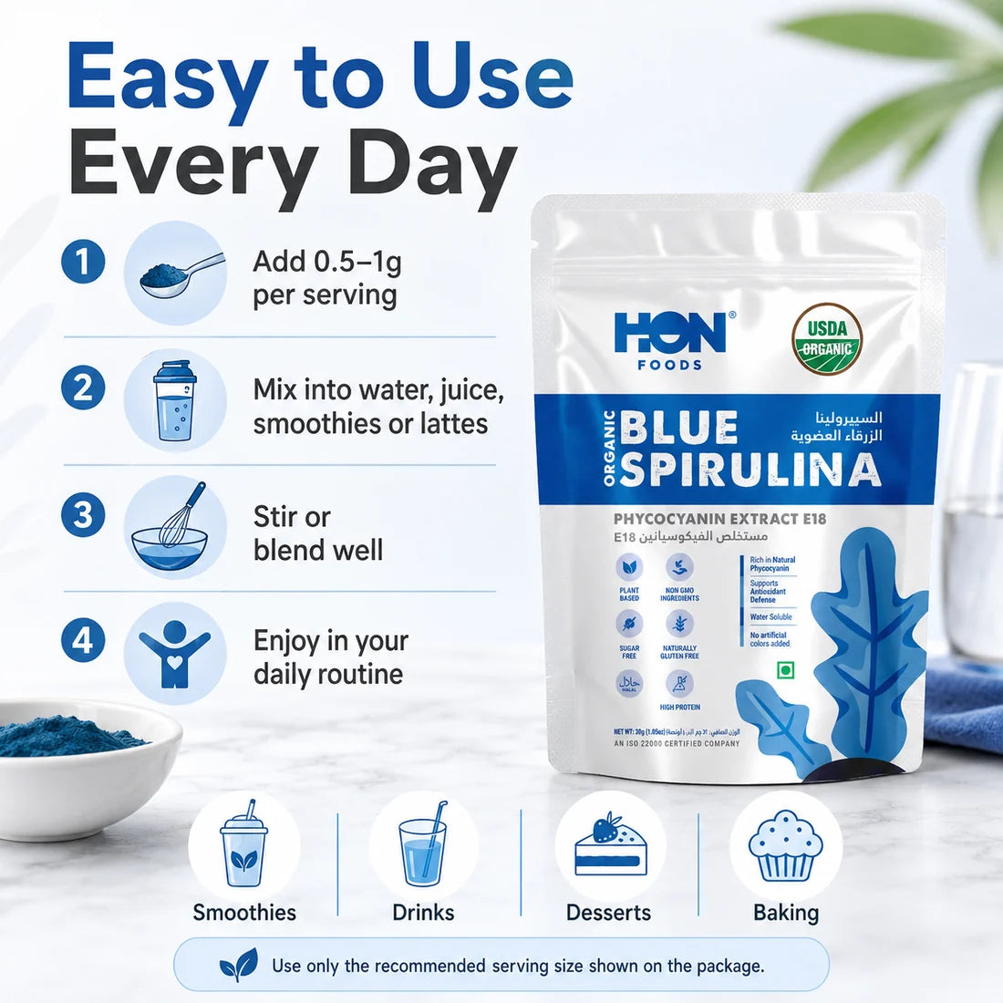 Organic Phycocyanin (Blue Spirulina) E18- 30g