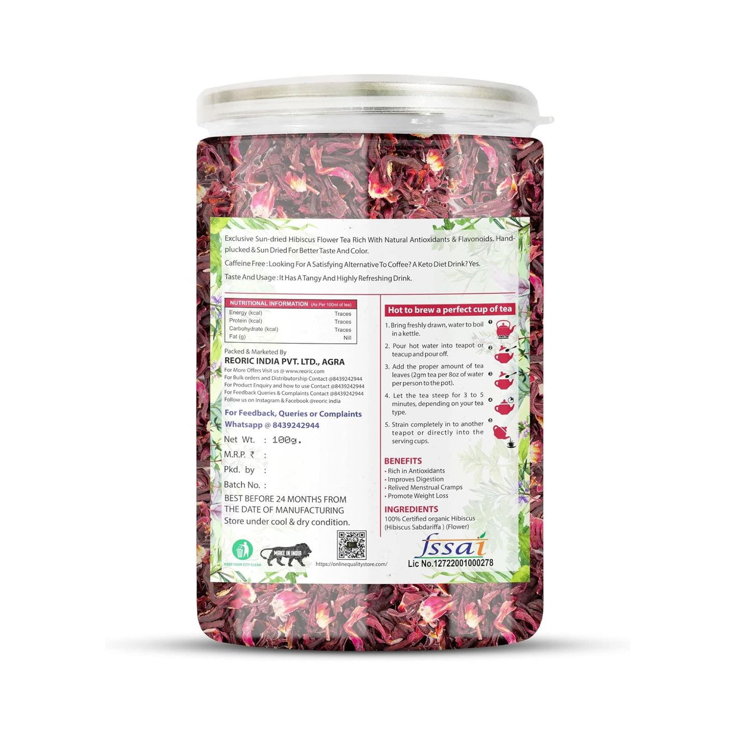 Bralcon Organic Hibiscus Flower Tea-100g