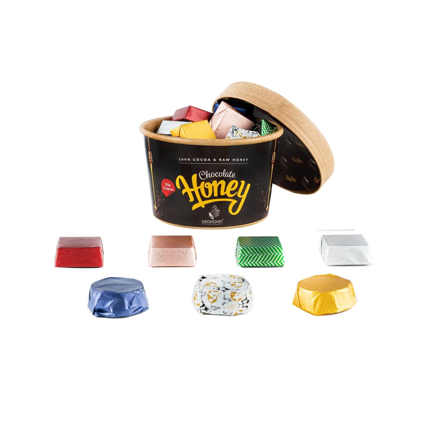 Assorted Dark Honey Chocolate - 120g/12Pcs