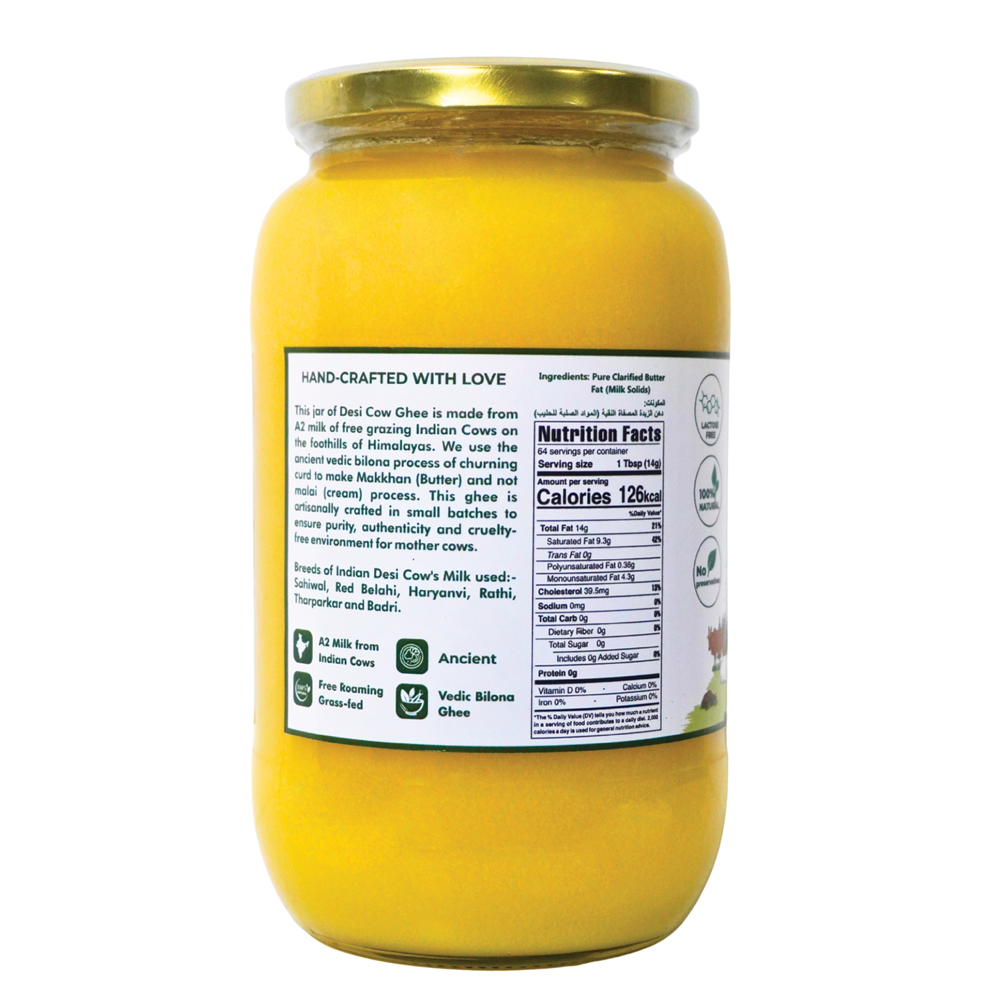Jivika Himachal A2 Desi Cow Ghee 1000ml