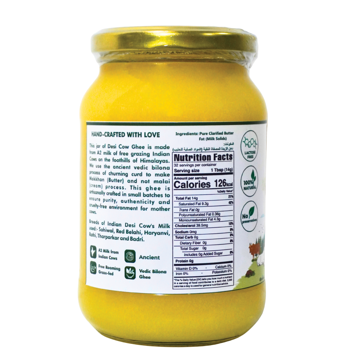 Jivika Himachal A2 Desi Cow Ghee 500ml