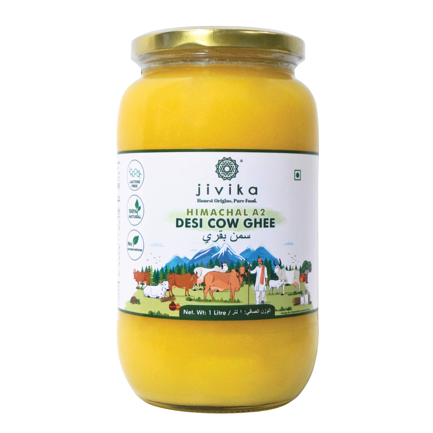 Jivika Himachal A2 Desi Cow Ghee 1000ml