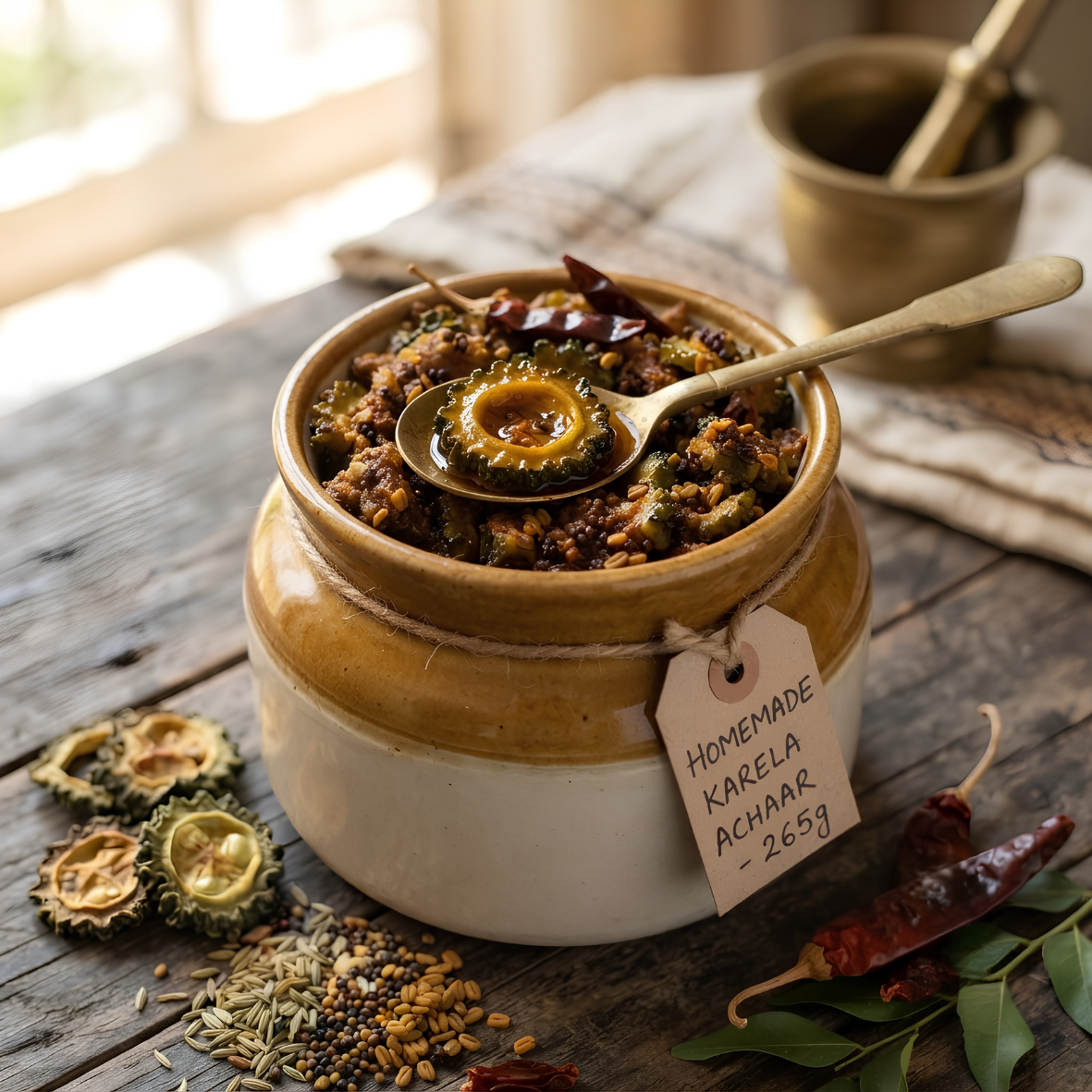 Homemade Karela (Bitter Gourd) Pickle 265g