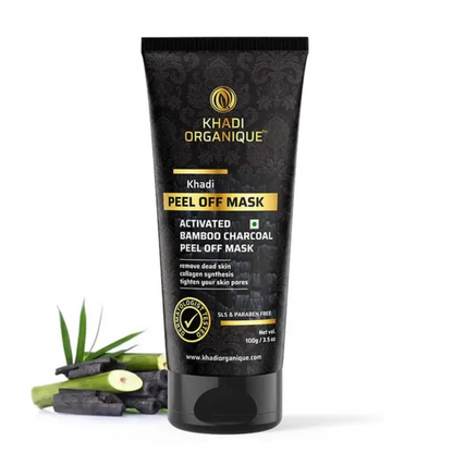 Khadi Organique Activated Bamboo Charcoal Peel Off Mask (SLS & paraben Free) 100g