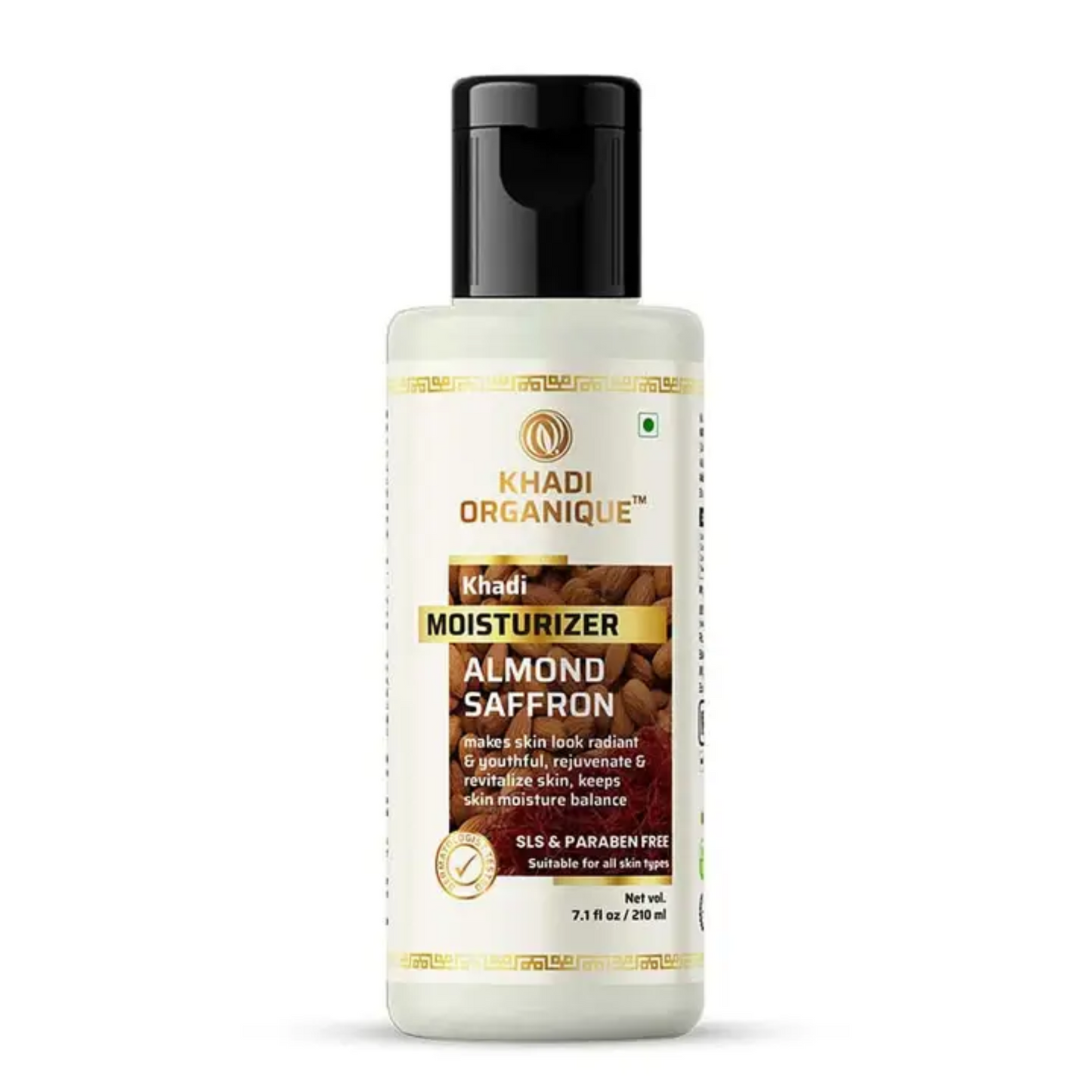 Khadi Organique Almond Saffron Moisturizer(SLS & Paraben Free) 210ml