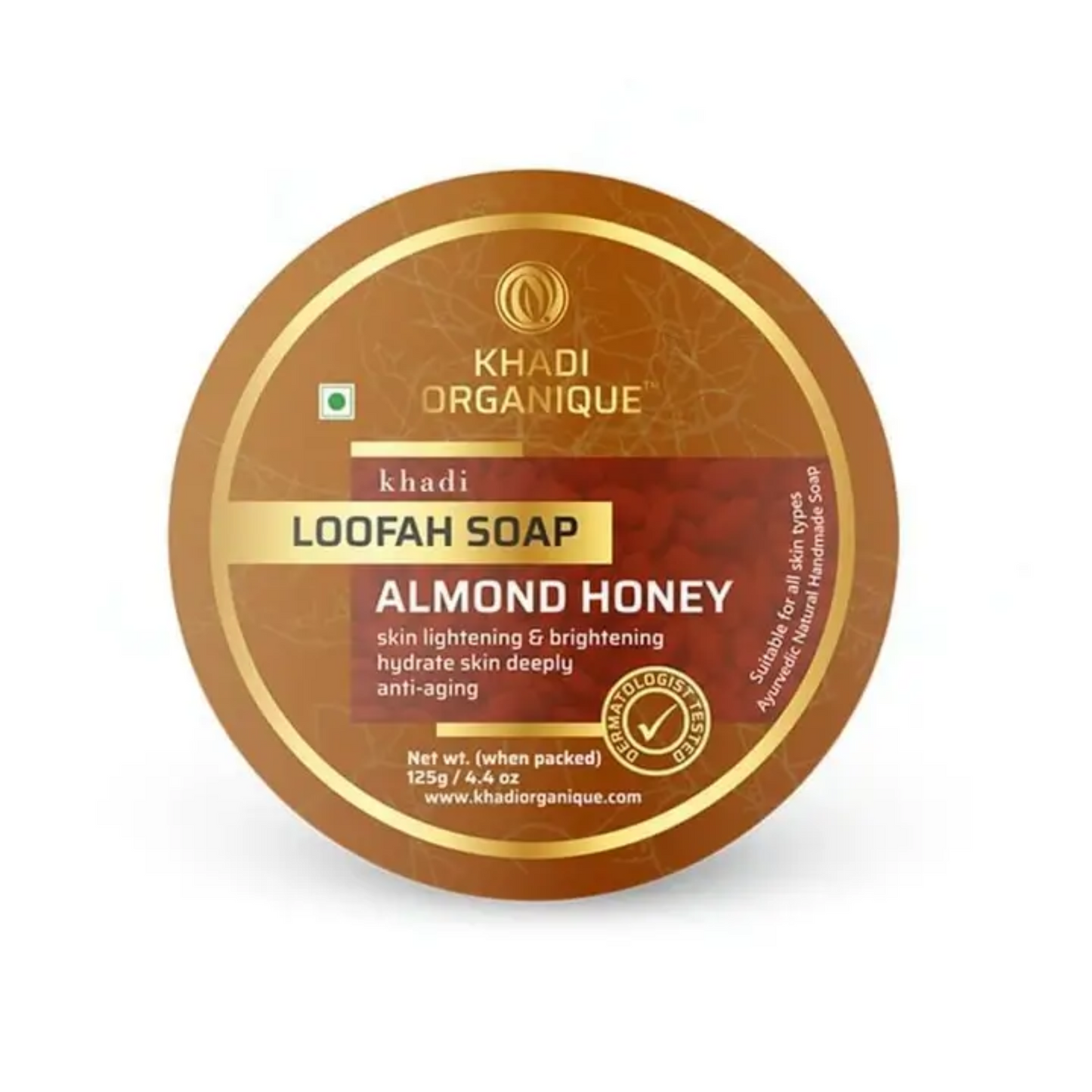 Khadi Organique Almond & Honey Loofah Soap 125g.