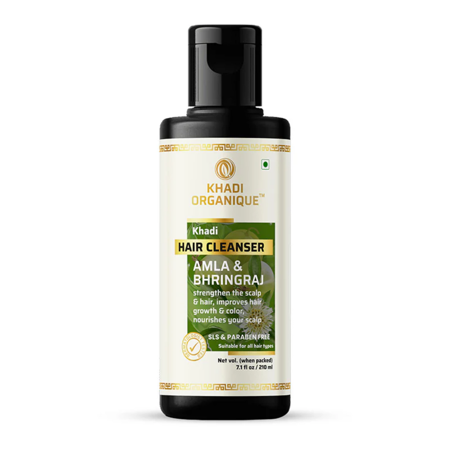 Khadi Organique Amla & Bhringraj Hair Cleanser ( SLS & Paraben Free) 210ml