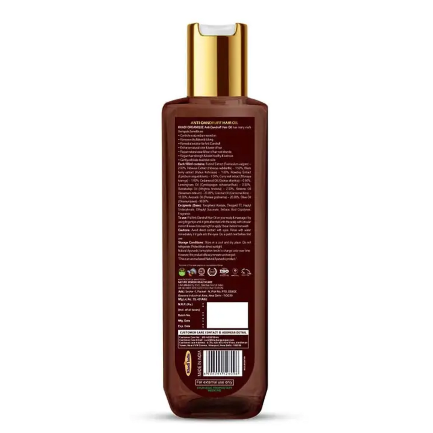 Khadi Organique Anti Dandruff Hair Oil  (Mineral Oil Free) 200ml