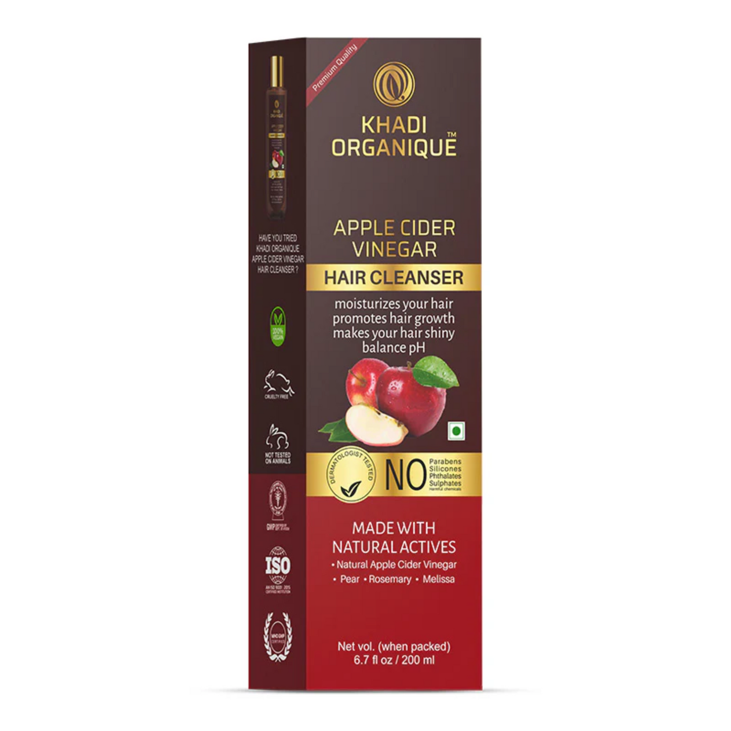 Khadi Organique Apple Cider Vinegar Hair Cleanser (SLS & Paraben free) 200ml