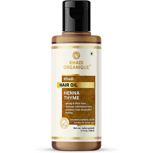 Khadi Organique Henna Thyme Hair Tonic (Mineral oil free) 210ml