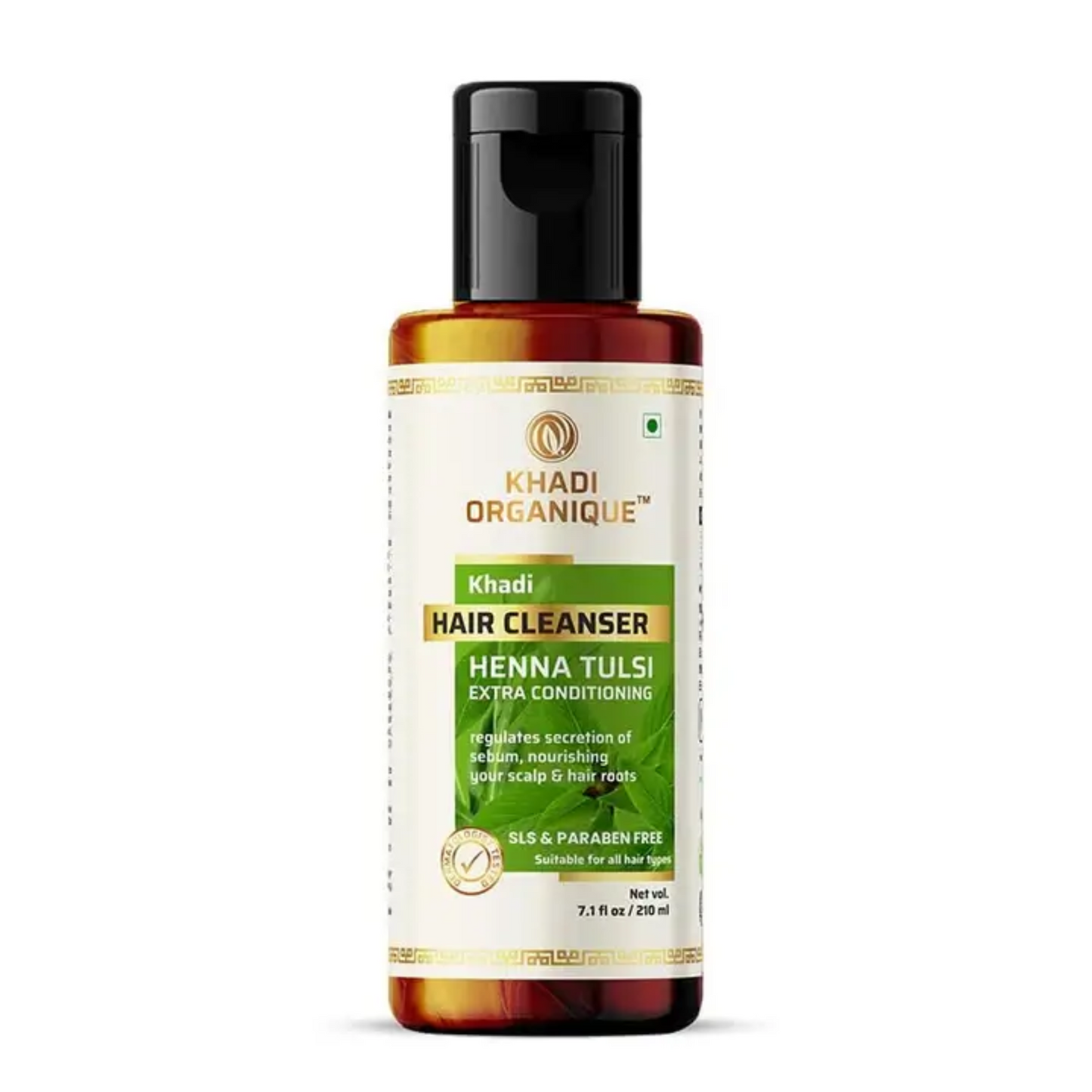 Khadi Organique Henna Tulsi Extra Conditiong Hair Cleanser( SLS & Paraben Free) 210ml