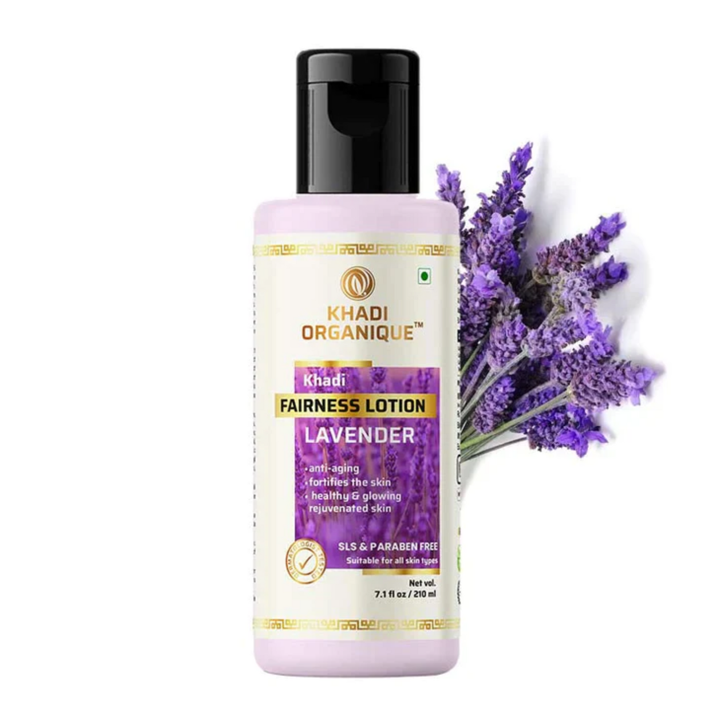 Khadi Organique Lavender Fairness Lotion( SLS & Paraben Free) 210ml