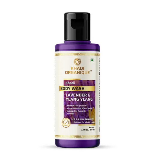 Khadi Organique Lavender & Ylang Ylang Body Wash SLS & Paraben free 210ml