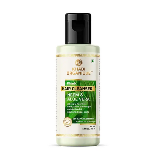 Khadi Organique Neem & Aloe vera Hair cleanser (SLS & Paraben free) 210ml