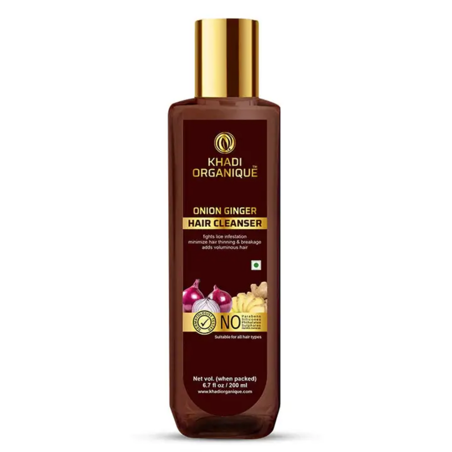 Khadi Organique Onion Ginger Hair Cleanser  (SLS & Paraben free) 200ml