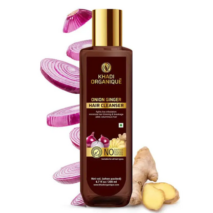 Khadi Organique Onion Ginger Hair Cleanser  (SLS & Paraben free) 200ml