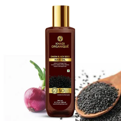 Khadi Organique Onion black seed hair oil (Mineral Oil Free) 200ml