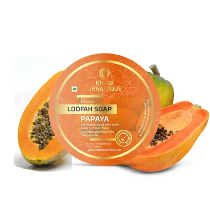 Khadi Organique Papaya Loofah Soap 125g