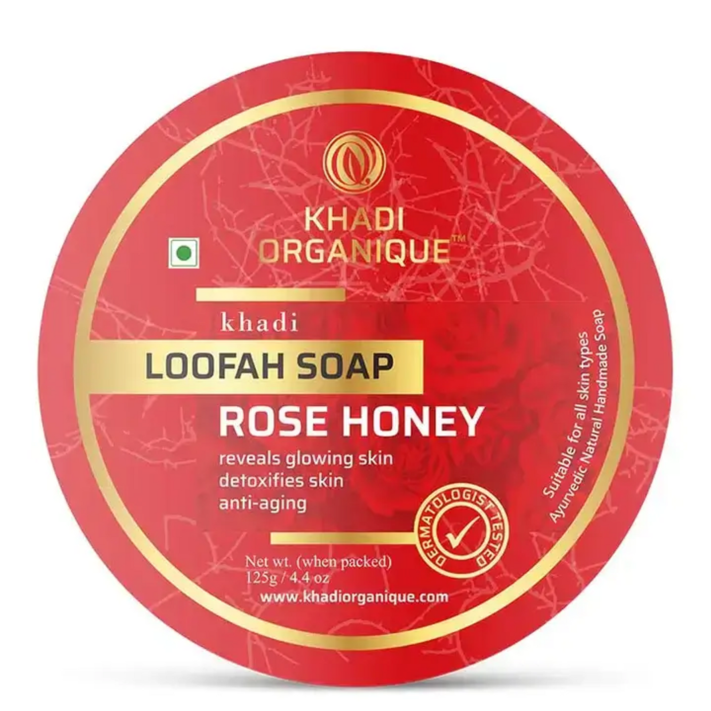 Khadi Organique Rose &  Honey Loofah Soap 125g