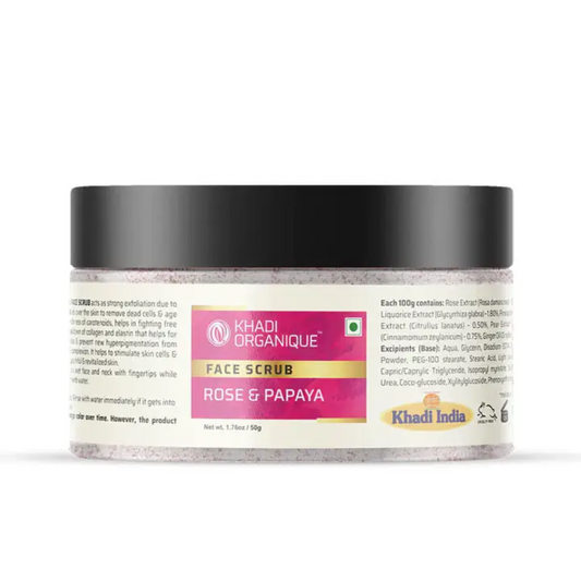 Khadi Organique Rose & papaya face scrub 50g