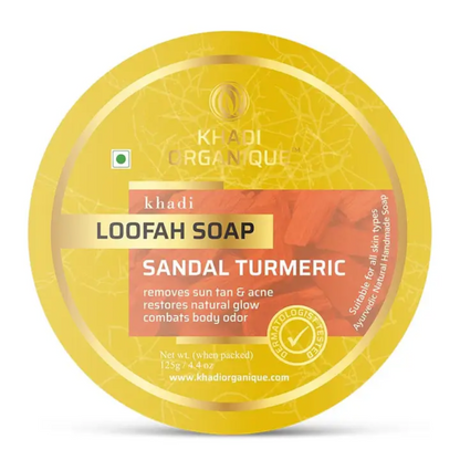 Khadi Organique Sandal Turmeric Loofah Soap 125g