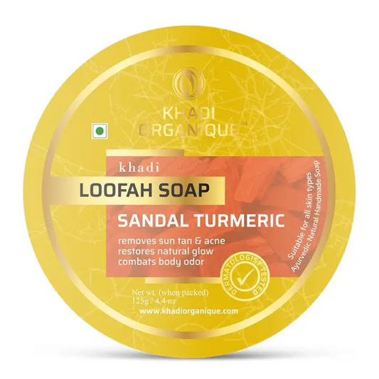 Khadi Organique Sandal Turmeric Loofah Soap 125g