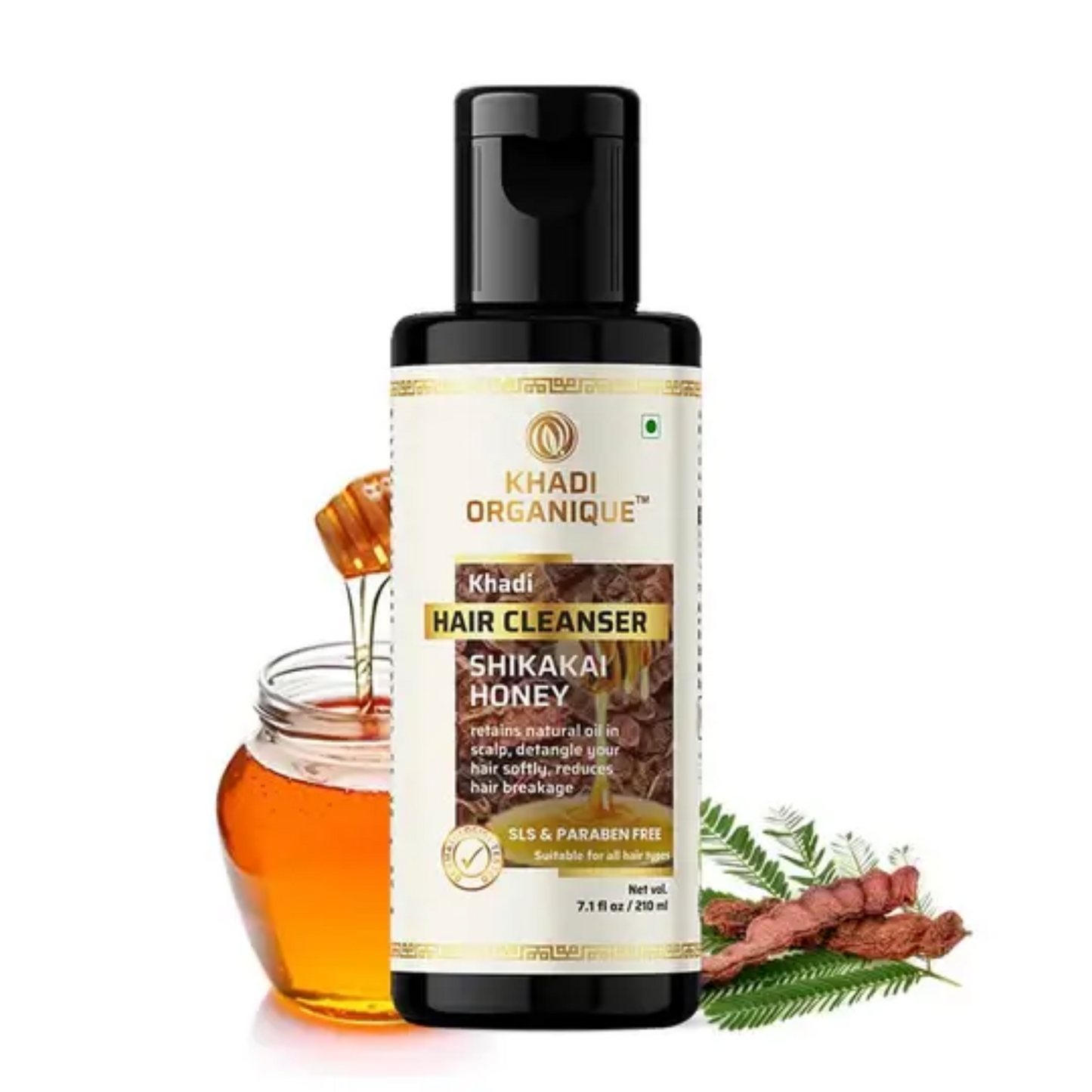 Khadi Organique Shikakai & honey Hair Cleanser( SLS & Paraben Free) 210ml