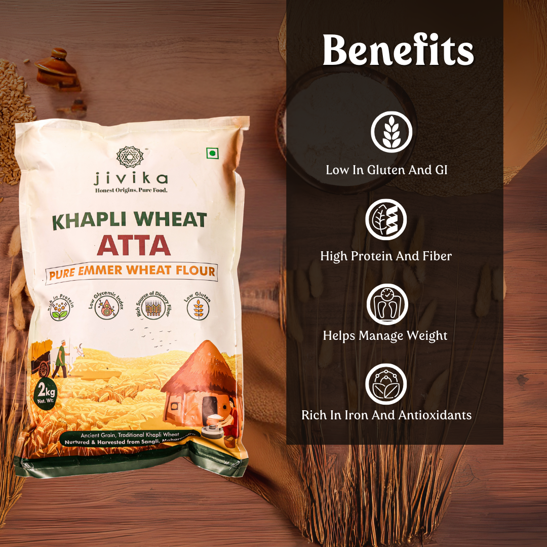 Jivika Khapli Atta (Emmer Wheat) 1kg