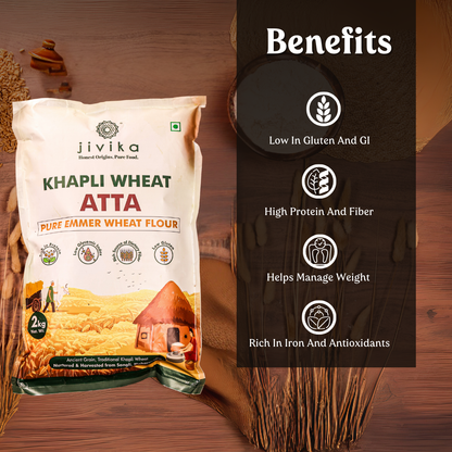 Jivika Khapli Atta (Emmer Wheat) 1kg