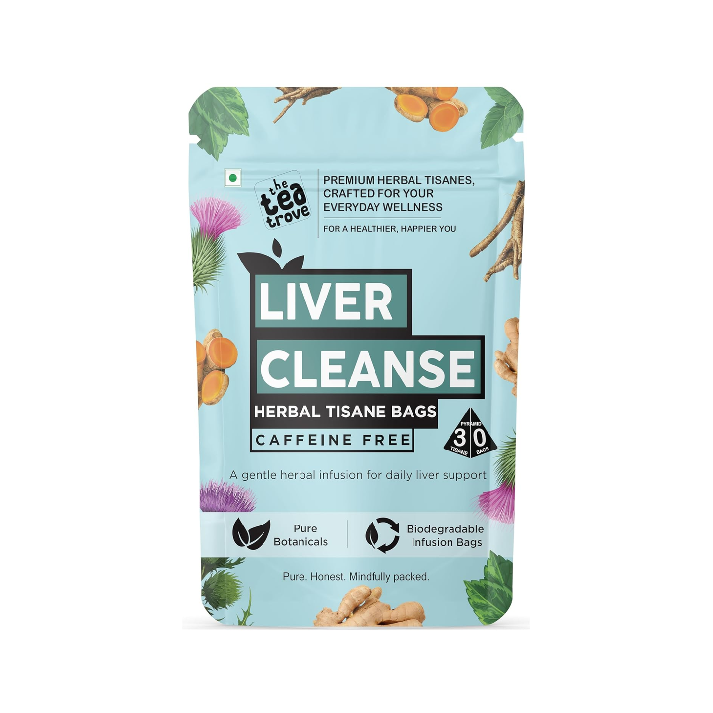 Liver Cleanse 30pcs biodegradable pyramid tea bags pouch