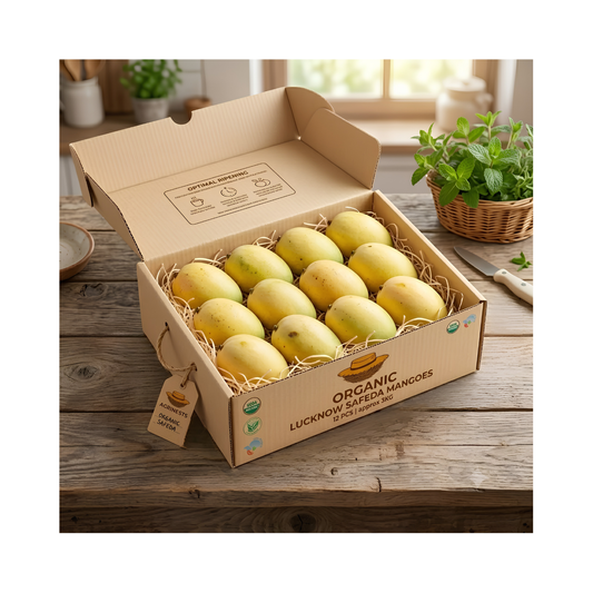 Organic Lucknow Safeda Mango 3kg(Approx)
