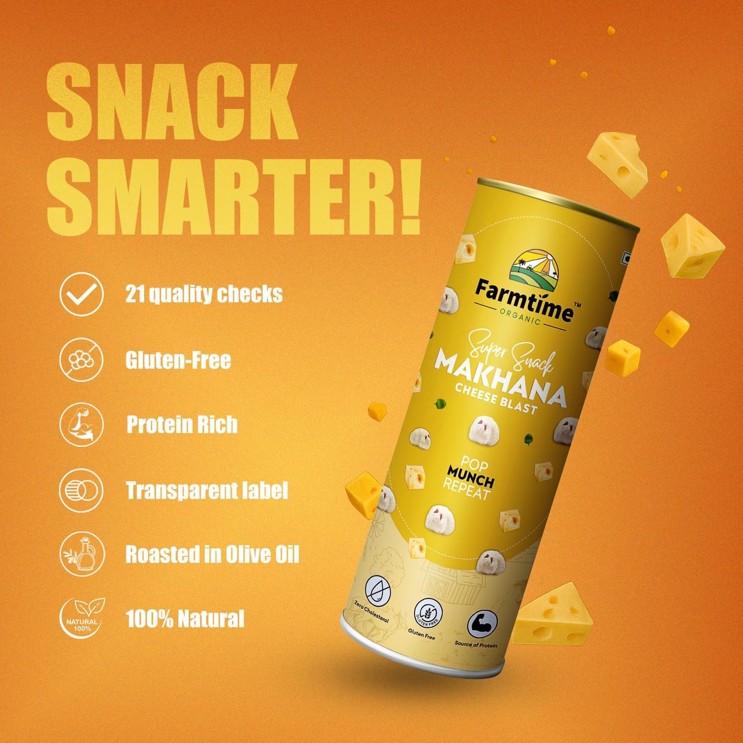 Farm time Makhana Cheese Blast Flavour-80gm