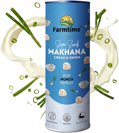 Farmtime Organic Super Snack Makhana Cream & Onion Flavor-80g