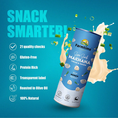 Farmtime Organic Super Snack Makhana Cream & Onion Flavor-80g