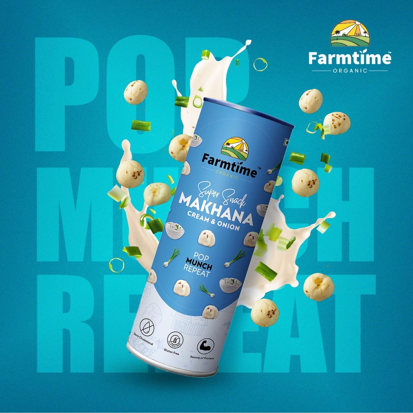 Farmtime Organic Super Snack Makhana Cream & Onion Flavor-80g