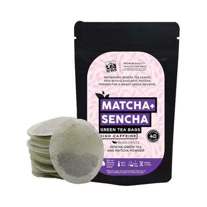 Matcha Sencha Gren Tea 40pcs Round tea bags pouch