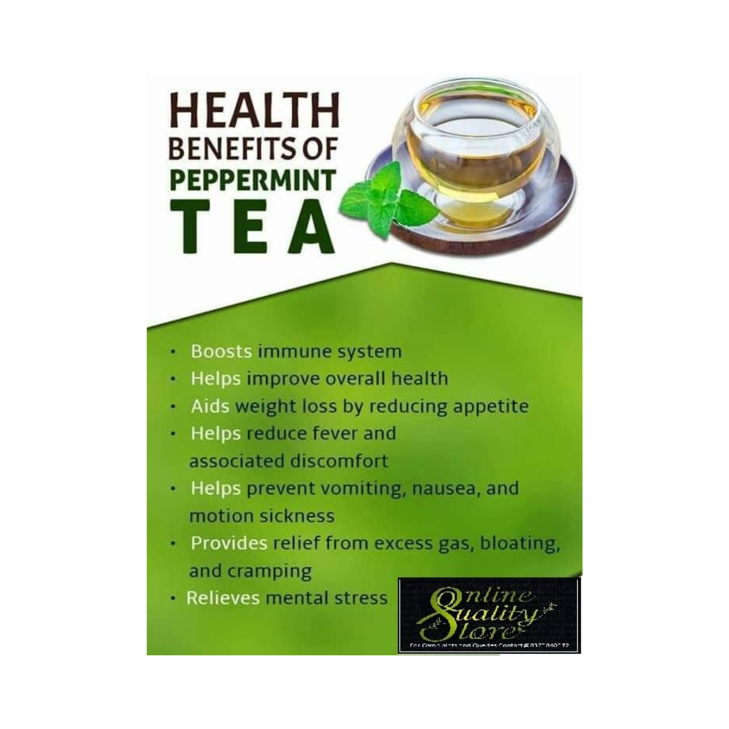 Online Quality Store Organic Mint Herbal Tea-100g
