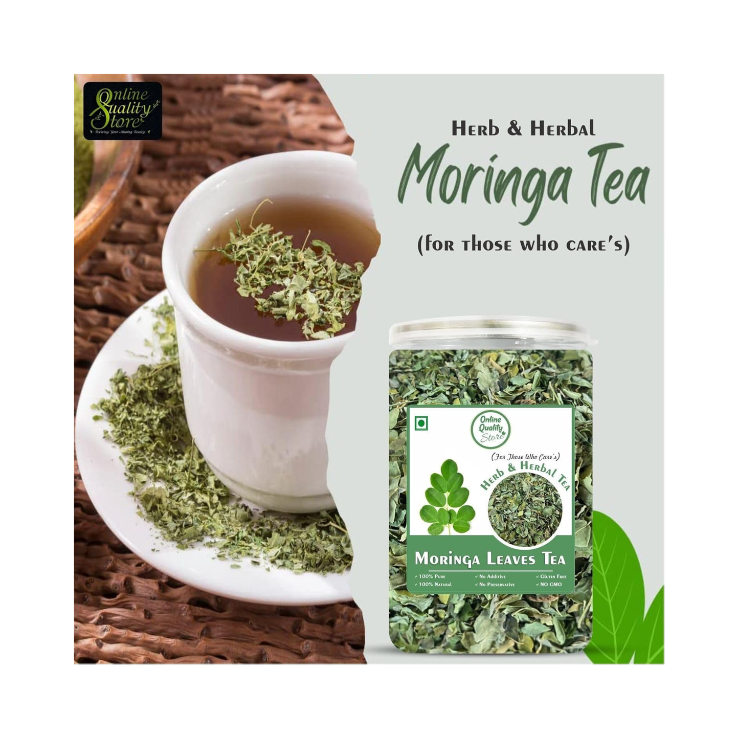 Online Quality Store Moringa Loose Leaves Tea-100g