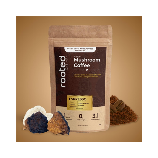 Rooted Actives Instant Mushroom Coffee 100g