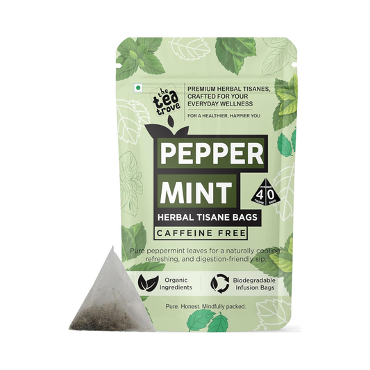 Peppermint 40pcs biodegradable pyramid tea bags pouch