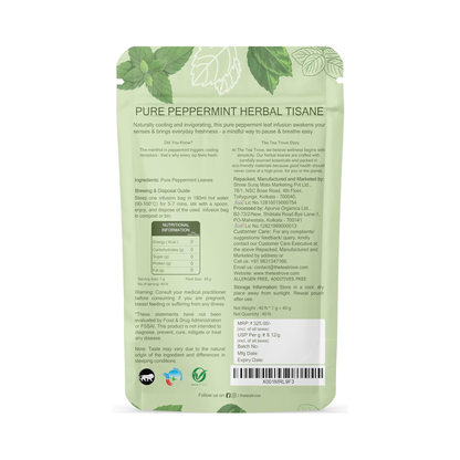 Peppermint 40pcs biodegradable pyramid tea bags pouch